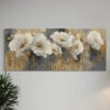White Floral Design With Gold Accents Modern Abstract Canvas Painting(White Floral Design With Gold Accents Modern Abstract Canvas Painting) -Artociti Sale Store white floral design with gold accents modern abstract canvas painting 439