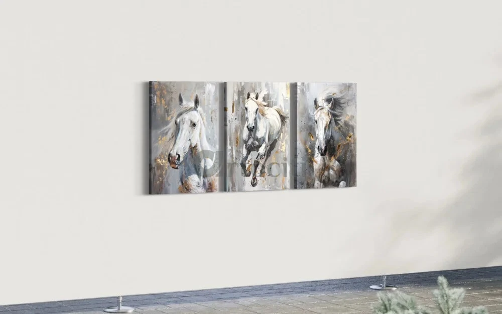 White Horse Trio Modern Abstract Canvas Giclee Print Set(White Horse Trio Modern Abstract Canvas Giclee Print Set) 6 White Horse Trio Modern Abstract Canvas Giclee Print Set(White Horse Trio Modern Abstract Canvas Giclee Print Set) - Image 4