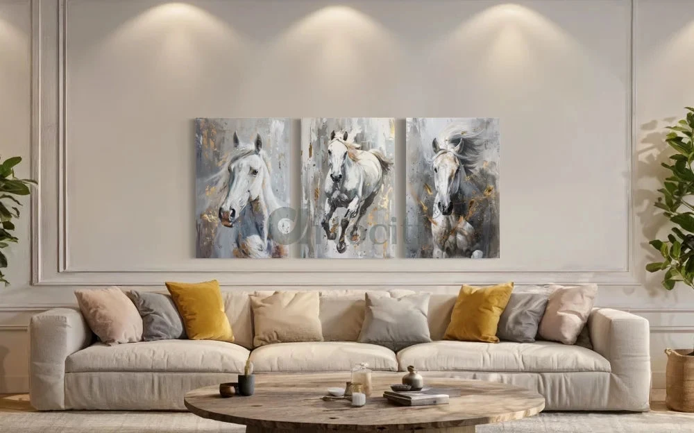 White Horse Trio Modern Abstract Canvas Giclee Print Set(White Horse Trio Modern Abstract Canvas Giclee Print Set) 7 White Horse Trio Modern Abstract Canvas Giclee Print Set(White Horse Trio Modern Abstract Canvas Giclee Print Set) - Image 5