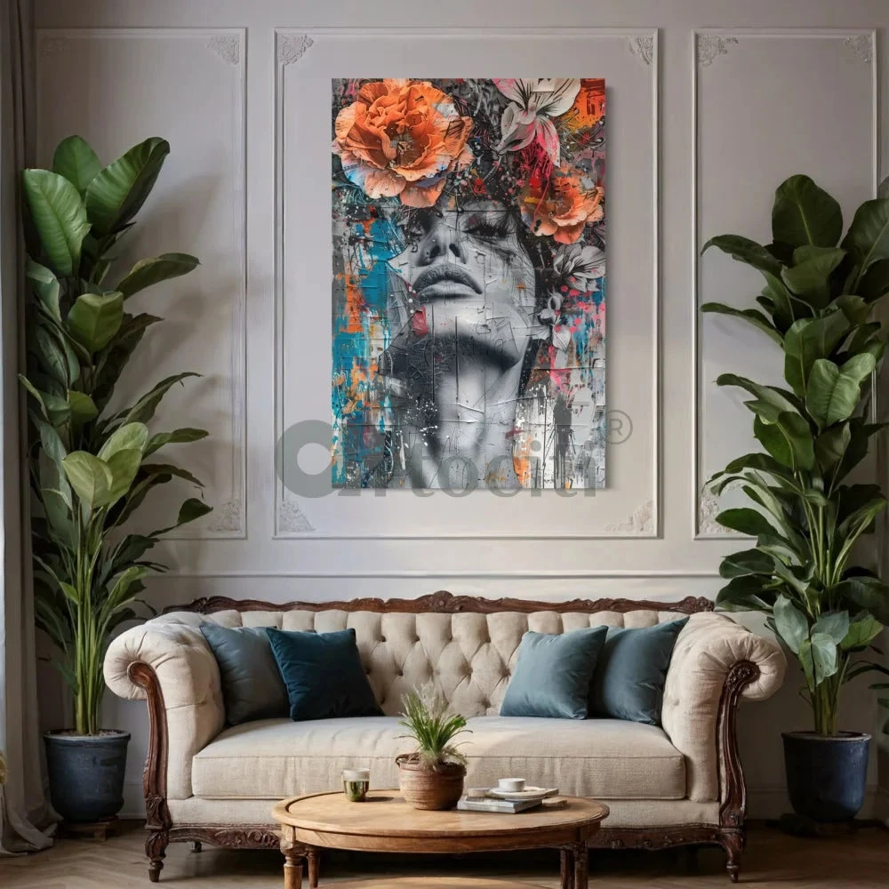 Woman With Flower Modern Abstract Canvas Giclee Print(Woman With Flower Modern Abstract Canvas Giclee Print) 6 Woman With Flower Modern Abstract Canvas Giclee Print(Woman With Flower Modern Abstract Canvas Giclee Print) - Image 4
