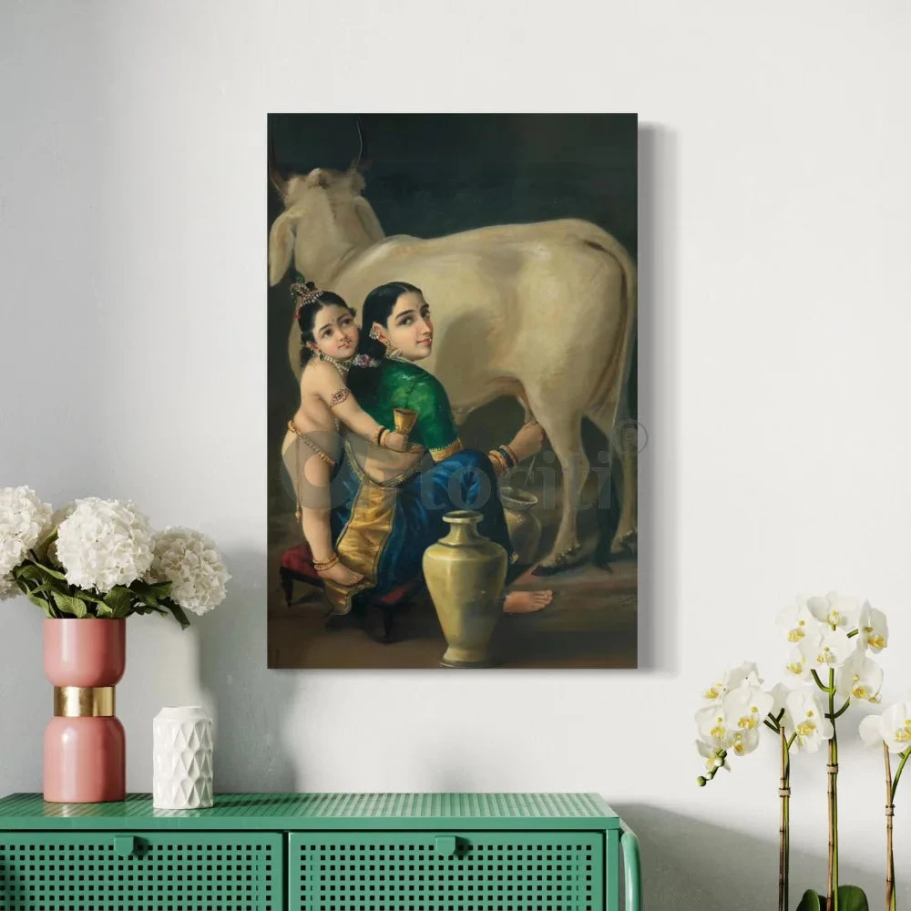 Yashoda And Krishna By Raja Ravi Varma Canvas Painting(Yashoda And Krishna By Raja Ravi Varma Famous Canvas Painting) 4 Yashoda And Krishna By Raja Ravi Varma Canvas Painting(Yashoda And Krishna By Raja Ravi Varma Famous Canvas Painting) - Image 2