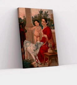 Yashoda With Krishna By Raja Ravi Varma | Famous Canvas Painting(Yashoda With Krishna By Raja Ravi Varma Famous Canvas Painting 1) -Artociti Sale Store yashoda with krishna by raja ravi varma famous canvas painting 30x20 inches verma 101